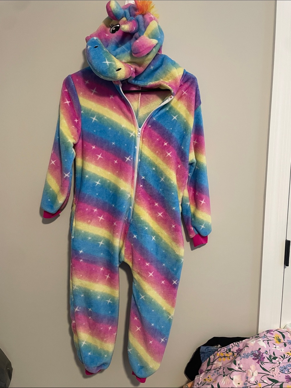 Unicorn Rainbow Plush Onesie - Multicolor